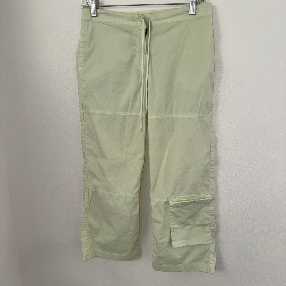 Johnny Was Crop‎ Wide Leg Cargo Pants Green Women's Size XS Travel